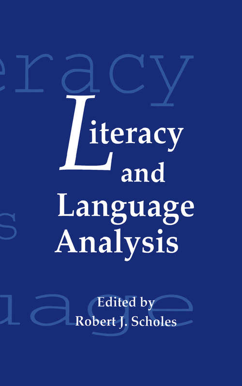 Book cover of Literacy and Language Analysis