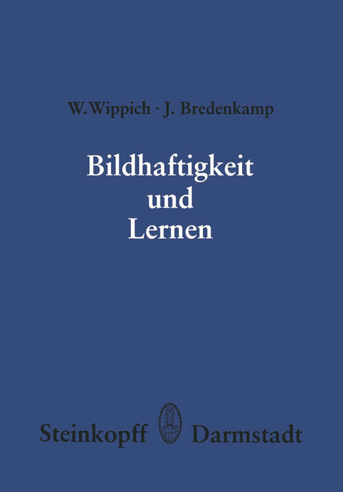 Book cover of Bildhaftigkeit und Lernen (1979) (Wissenschaftliche Forschungsberichte #78)