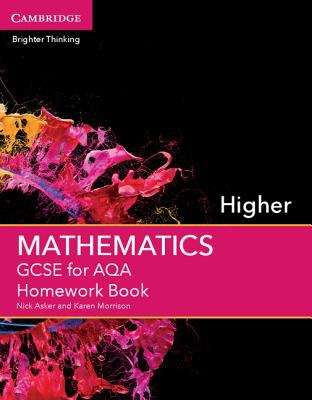 Book cover of Cambridge GCSE Mathematics for AQA: Higher Homework Book (PDF)