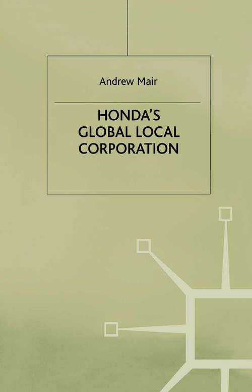 Book cover of Honda's Global Local Corporation (1994)