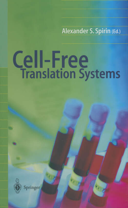 Book cover of Cell-Free Translation Systems (2002)