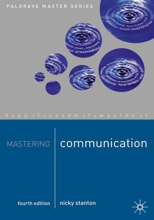 Book cover of Mastering Communication (4th ed. 2001) (Macmillan Master Series)