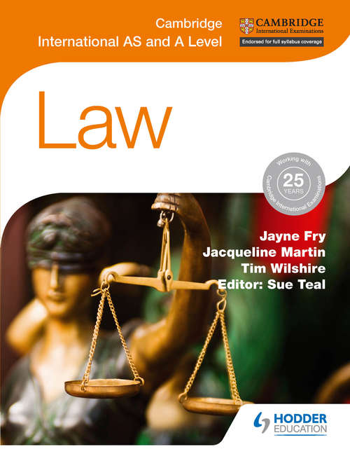 Book cover of Cambridge International AS and A Level Law (PDF)