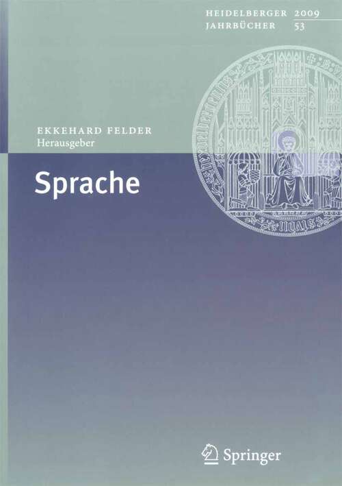 Book cover of Sprache (2009) (Heidelberger Jahrbücher #53)