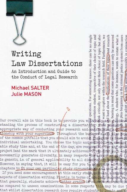 Book cover of Writing Law Dissertations: An Introduction And Guide To The Conduct Of Legal Research (PDF)