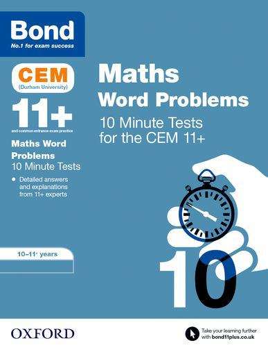 Book cover of Bond 11+: CEM Maths Word Problems 10 Minute Tests: 10-11 Years