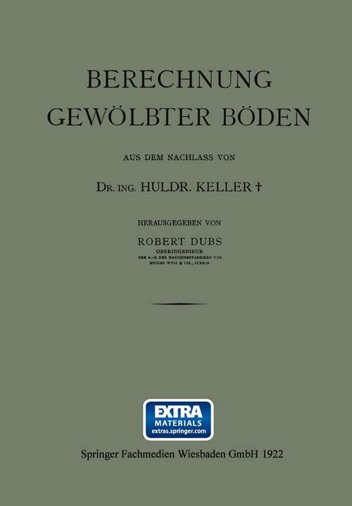 Book cover of Berechnung Gewölbter Böden (1922)
