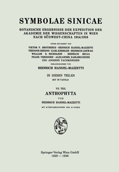 Book cover of Anthophyta (1. Aufl. 1929)