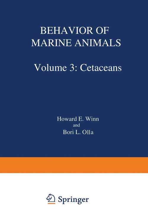 Book cover of Behavior of Marine Animals: Current Perspectives in Research (1979)