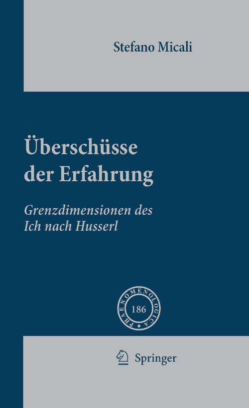 Book cover of Überschüsse der Erfahrung: Grenzdimensionen des Ich nach Husserl (2008) (Phaenomenologica #186)