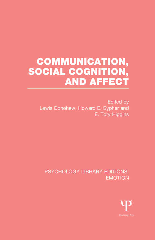 Book cover of Communication, Social Cognition, and Affect (Psychology Library Editions: Emotion)
