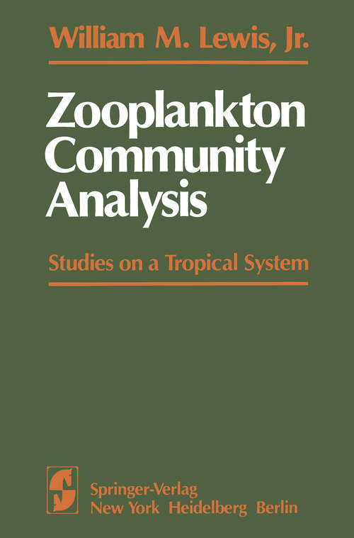 Book cover of Zooplankton Community Analysis: Studies on a Tropical System (1979)