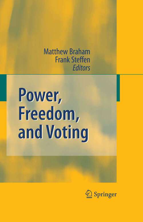 Book cover of Power, Freedom, and Voting (2008)