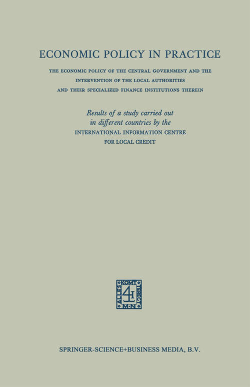 Book cover of Economic policy in practice (1968)