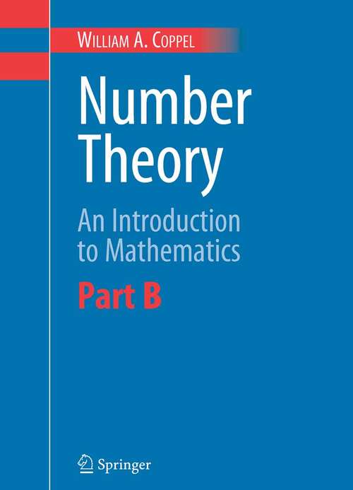 Book cover of Number Theory: An Introduction to Mathematics: Part B (2006)