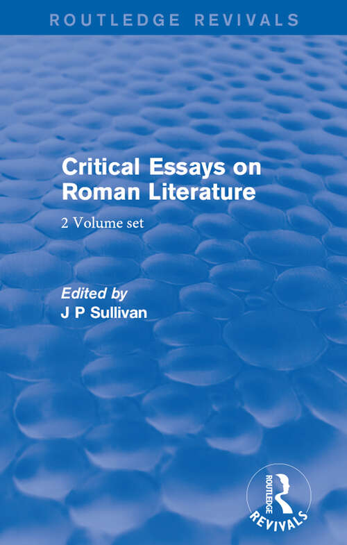 Book cover of Critical Essays on Roman Literature