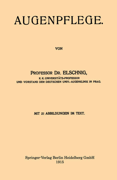 Book cover of Augenpflege (1915)