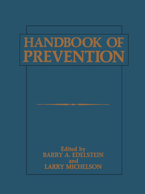 Book cover of Handbook of Prevention (1986)