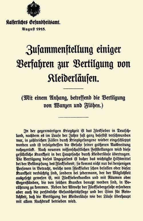 Book cover of Zusammenstellung einiger Verfahren zur Vertilgung von Kleiderläusen (1915)