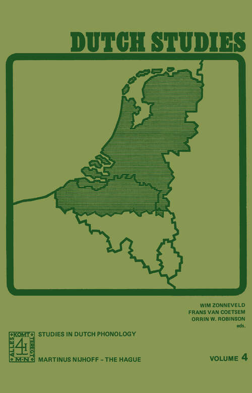 Book cover of Dutch Studies: Volume 4 Studies in Dutch Phonology (1980)