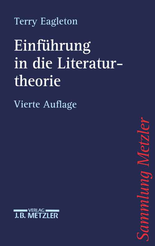 Book cover of Einführung in die Literaturtheorie (4. Aufl. 1997) (Sammlung Metzler)