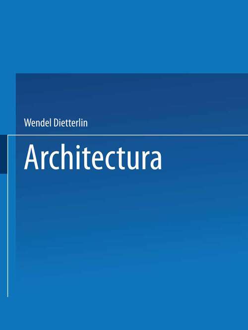 Book cover of Architectura (1983)