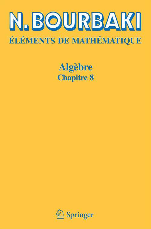 Book cover of Algèbre: Chapitre 8 (2ème éd. 2012)