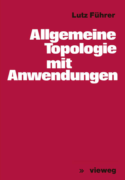 Book cover of Allgemeine Topologie mit Anwendungen (1977)