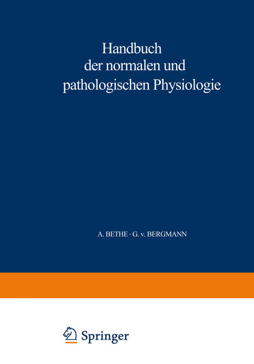 Book cover of Handbuch der normalen und pathologischen Physiologie: 4. Band - Resortion und Exkretion (1929) (Handbuch der normalen und pathologischen Physiologie #4)