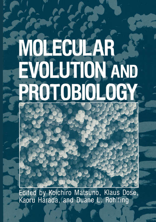 Book cover of Molecular Evolution and Protobiology (1984)