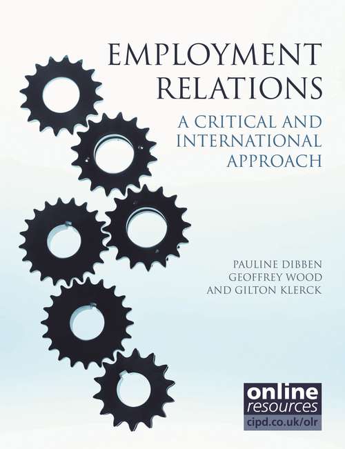 Book cover of Employment Relations: A Critical and International Approach