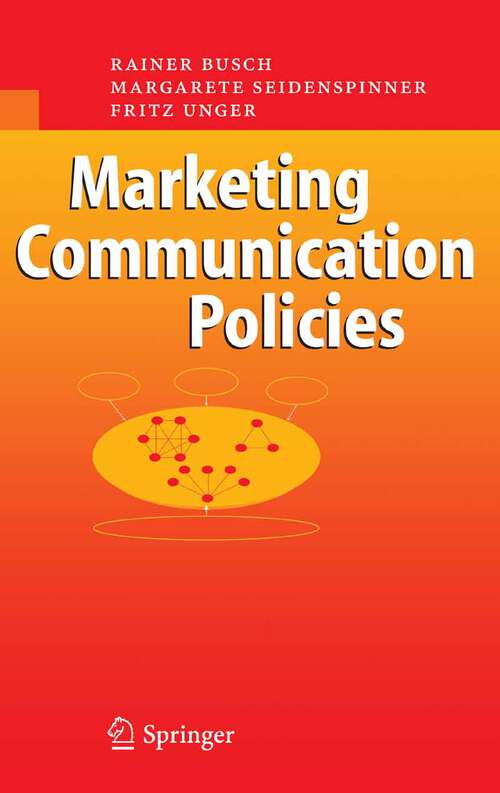Book cover of Marketing Communication Policies (2007)