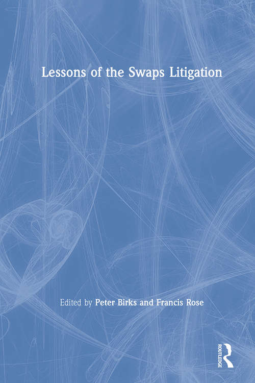 Book cover of Lessons of the Swaps Litigation