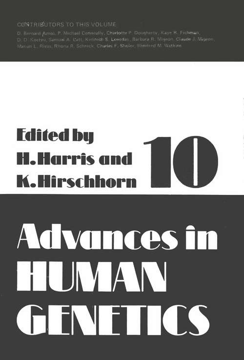 Book cover of Advances in Human Genetics 10 (1980) (Advances in Human Genetics #10)