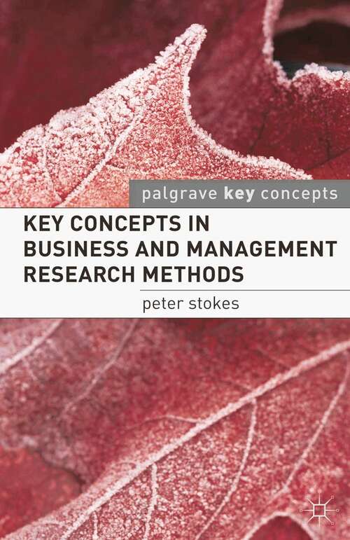 Book cover of Key Concepts in Business and Management Research Methods (2011) (Key Concepts)