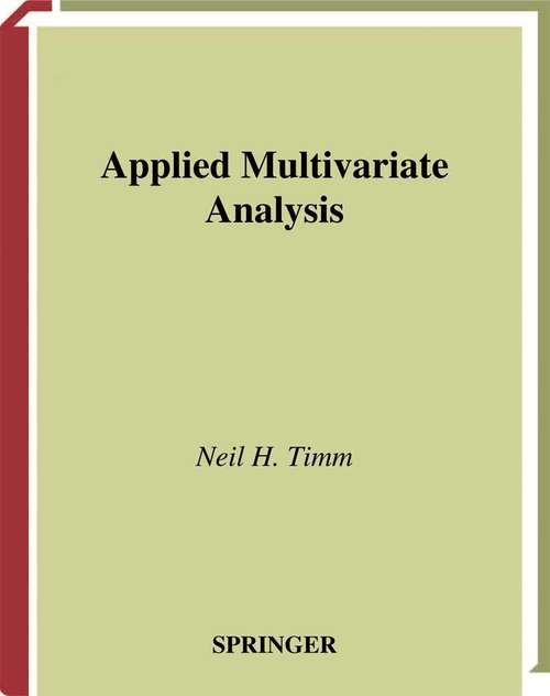 Book cover of Applied Multivariate Analysis (2002) (Springer Texts in Statistics)