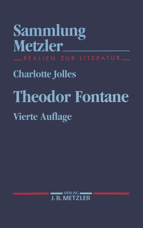 Book cover of Theodor Fontane (4. Aufl. 1993) (Sammlung Metzler)