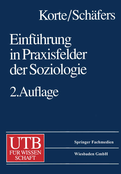 Book cover of Einführung in Praxisfelder der Soziologie (1997)