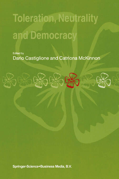 Book cover of Toleration, Neutrality and Democracy (2003)