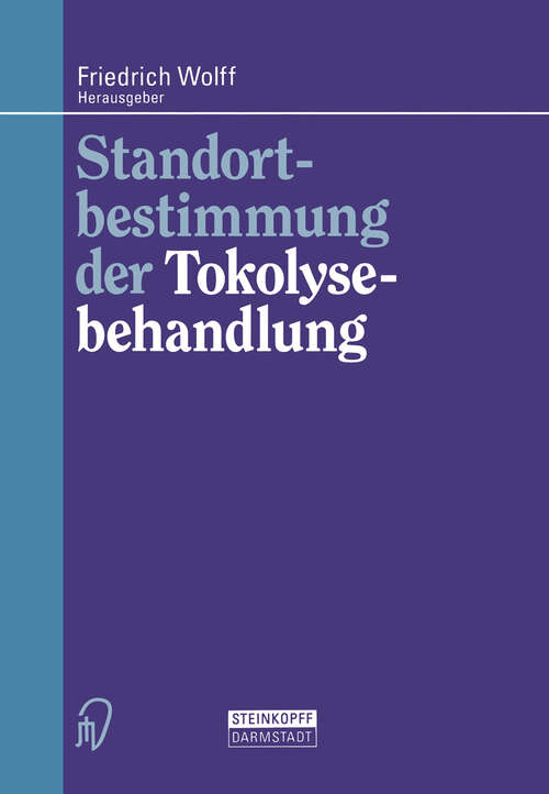 Book cover of Standortbestimmung der Tokolysebehandlung (1994)