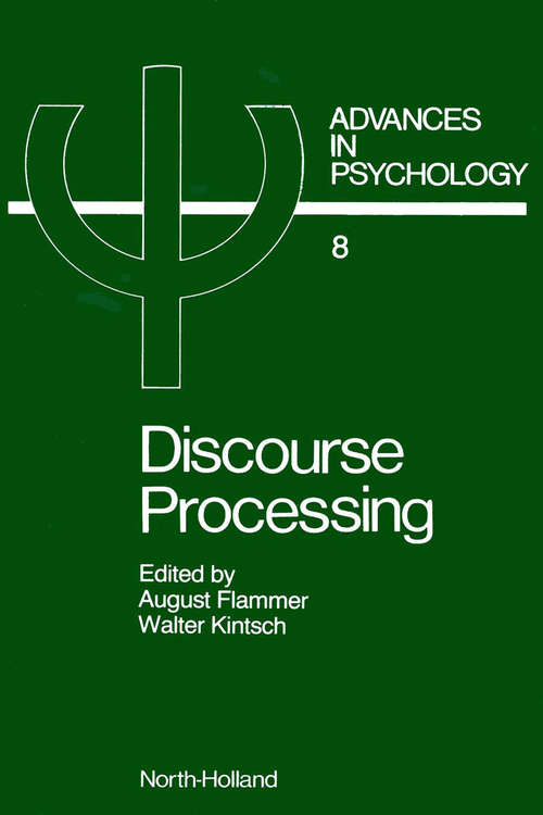 Book cover of Discourse Processing (ISSN: Volume 8)