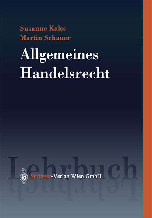 Book cover of Allgemeines Handelsrecht (2002) (Springers Kurzlehrbücher der Rechtswissenschaft)
