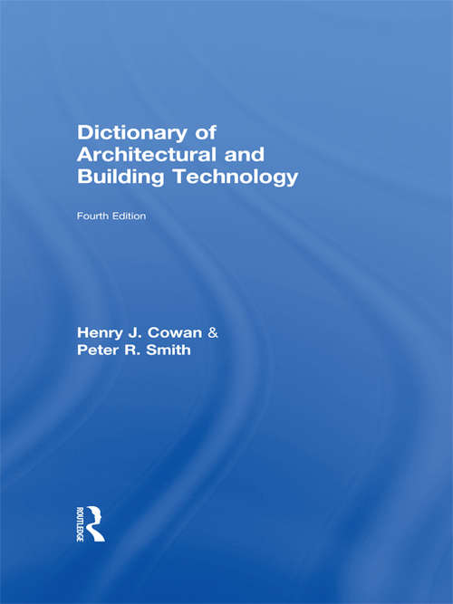 Book cover of Dictionary of Architectural and Building Technology (4)