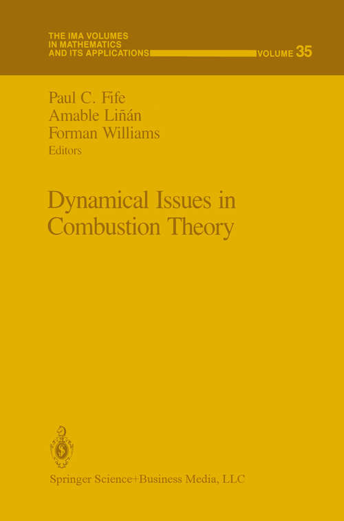 Book cover of Dynamical Issues in Combustion Theory (1991) (The IMA Volumes in Mathematics and its Applications #35)