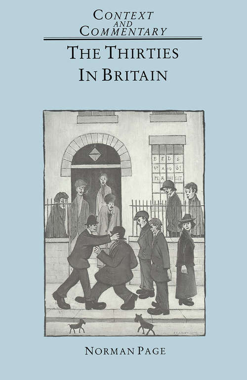 Book cover of The Thirties (1st ed. 1990)