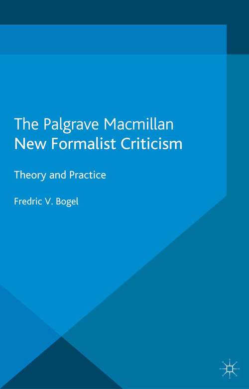 Book cover of New Formalist Criticism: Theory and Practice (2013)