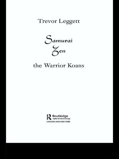 Book cover of Samurai Zen: The Warrior Koans
