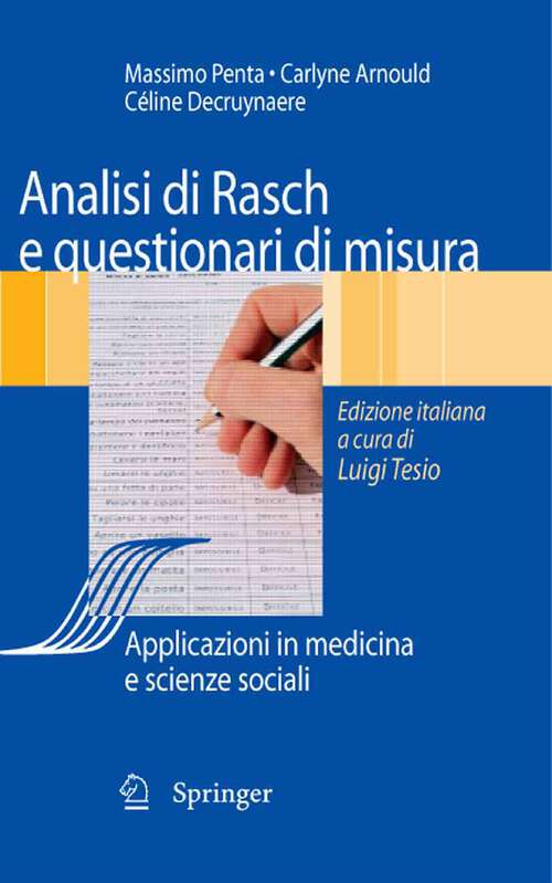 Book cover of Analisi di Rasch e questionari di misura: Applicazioni in medicina e scienze sociali (2008)