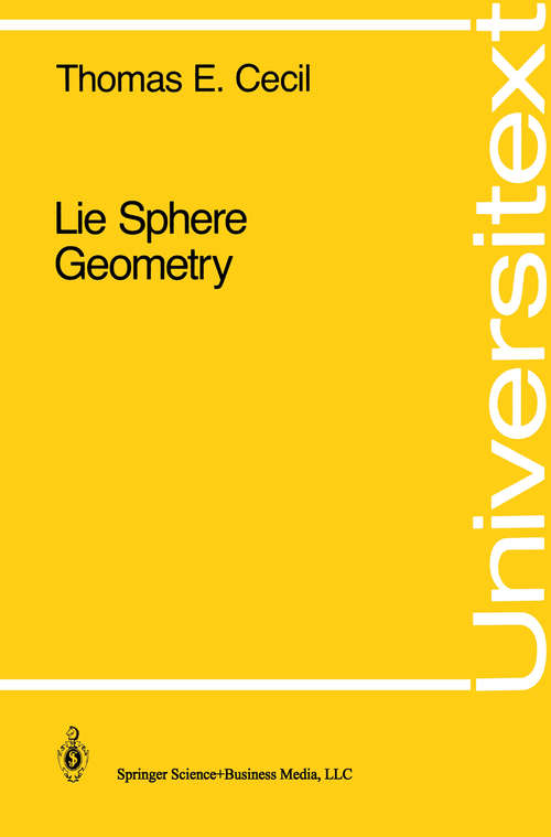 Book cover of Lie Sphere Geometry: With Applications to Submanifolds (1992) (Universitext)
