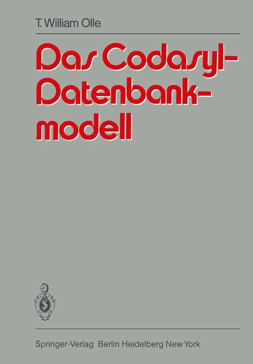 Book cover of Das Codasyl-Datenbankmodell (1981)